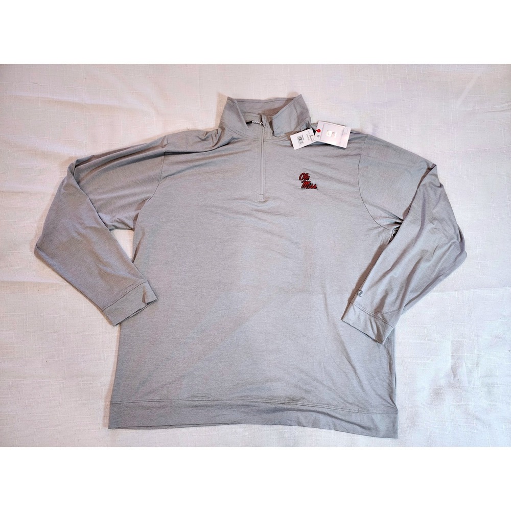 Champion Men Ole Miss Rebels NCAA 1/4-Zip Performance Pullover Gray XXL NWT